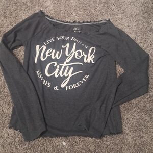darkish-grey, long sleeve T-shirt